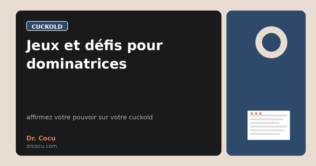 Jeux et défis pour dominatrices